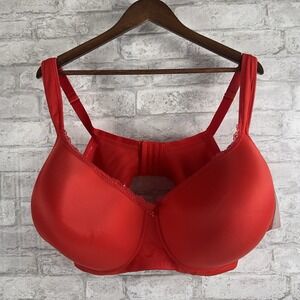 New Ashley Stewart Butterfly Bra Red Smooth Cup Full Coverage Size 42G 42 G